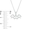 Thumbnail Image 3 of 1/8 CT. T.W. Diamond Aquarius Zodiac Sign Outline Pendant in Sterling Silver