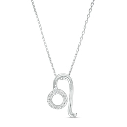 1/10 CT. T.W. Diamond Leo Zodiac Sign Outline Pendant in Sterling Silver