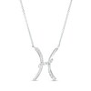 Thumbnail Image 1 of 1/8 CT. T.W. Diamond Pisces Zodiac Sign Outline Necklace in Sterling Silver