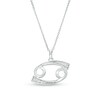 Thumbnail Image 1 of 1/20 CT. T.W. Diamond Cancer Zodiac Sign Outline Pendant in Sterling Silver