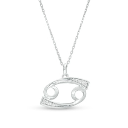 1/20 CT. T.W. Diamond Cancer Zodiac Sign Outline Pendant in Sterling Silver