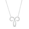 Thumbnail Image 1 of 1/6 CT. T.W. Diamond Aries Zodiac Sign Outline Necklace in Sterling Silver