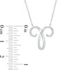 Thumbnail Image 2 of 1/6 CT. T.W. Diamond Aries Zodiac Sign Outline Necklace in Sterling Silver
