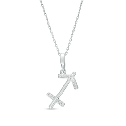 1/20 CT. T.W. Diamond Sagittarius Zodiac Sign Outline Pendant in Sterling Silver