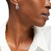 Thumbnail Image 2 of 6.0mm Blue and White Lab-Created Sapphire Split Hoop Earrings in Sterling Silver