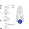 Thumbnail Image 3 of 6.0mm Blue and White Lab-Created Sapphire Split Hoop Earrings in Sterling Silver