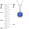 Thumbnail Image 3 of 7.0mm Blue and White Lab-Created Sapphire Pendant in Sterling Silver