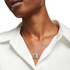Thumbnail Image 2 of Radiant-Cut Blue and White Lab-Created Sapphire Double Frame Pendant in Sterling Silver