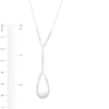 Thumbnail Image 3 of 8.0mm Freshwater Cultured Pearl and White Lab-Created Sapphire Teardrop "Y" Necklace in Sterling Silver
