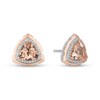Thumbnail Image 0 of Enchanted Disney Aurora Trillion-Cut Morganite and 1/10 CT. T.W. Diamond Earrings in Sterling Silver and 14K Rose Gold
