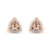 Thumbnail Image 1 of Enchanted Disney Aurora Trillion-Cut Morganite and 1/10 CT. T.W. Diamond Earrings in Sterling Silver and 14K Rose Gold
