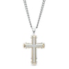 Thumbnail Image 1 of Men's 1/4 CT. T.W. Diamond Gothic Cross Pendant in Stainless Steel with Yellow Ion Plate – 24"