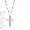 Thumbnail Image 3 of Men's 1 CT. T.W. Diamond Cross Pendant in Stainless Steel – 24"