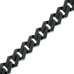Men's 1/2 CT. T.W. Square-Shaped Black Multi-Diamond Bracelet in Stainless Steel with Black Ion Plate – 8.75&quot;