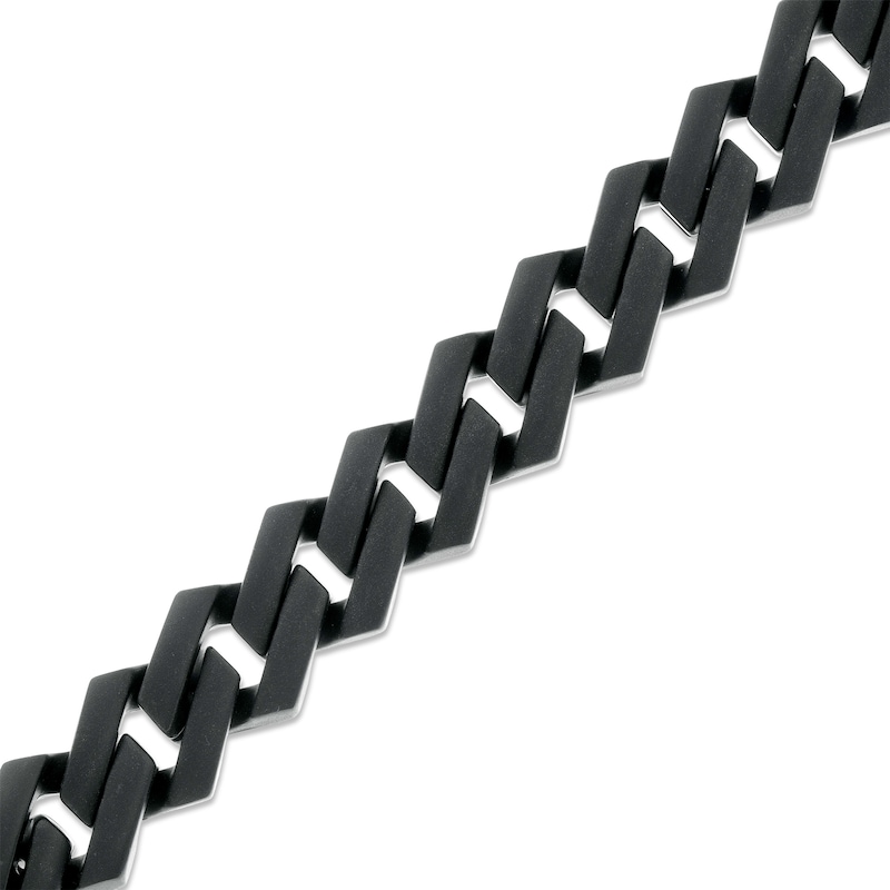 Men's 1/2 CT. T.W. Square-Shaped Black Multi-Diamond Bracelet in Stainless Steel with Black Ion Plate – 8.75"