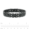 Thumbnail Image 3 of Men's 1/6 CT. T.W. Black Diamond Link Bracelet in Stainless Steel with Black Ion Plate – 8.62"