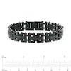 Thumbnail Image 4 of Men's 1/6 CT. T.W. Black Diamond Link Bracelet in Stainless Steel with Black Ion Plate – 8.62"