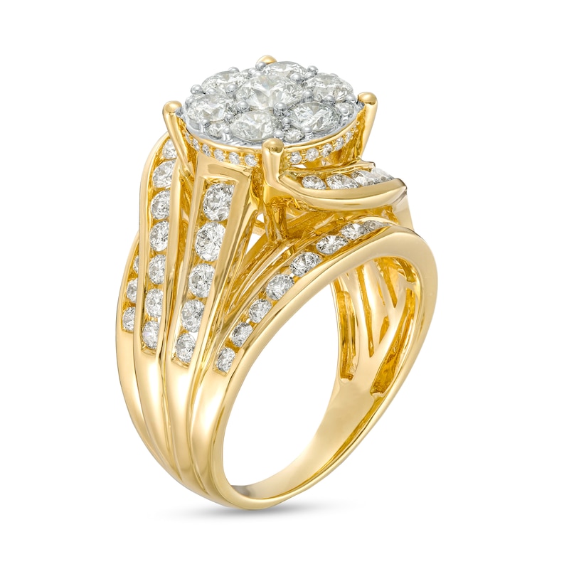 Main Image 3 of 3 CT. T.W. Multi-Diamond Bypass Crossover Engagement Ring in 14K Gold (I/I2)