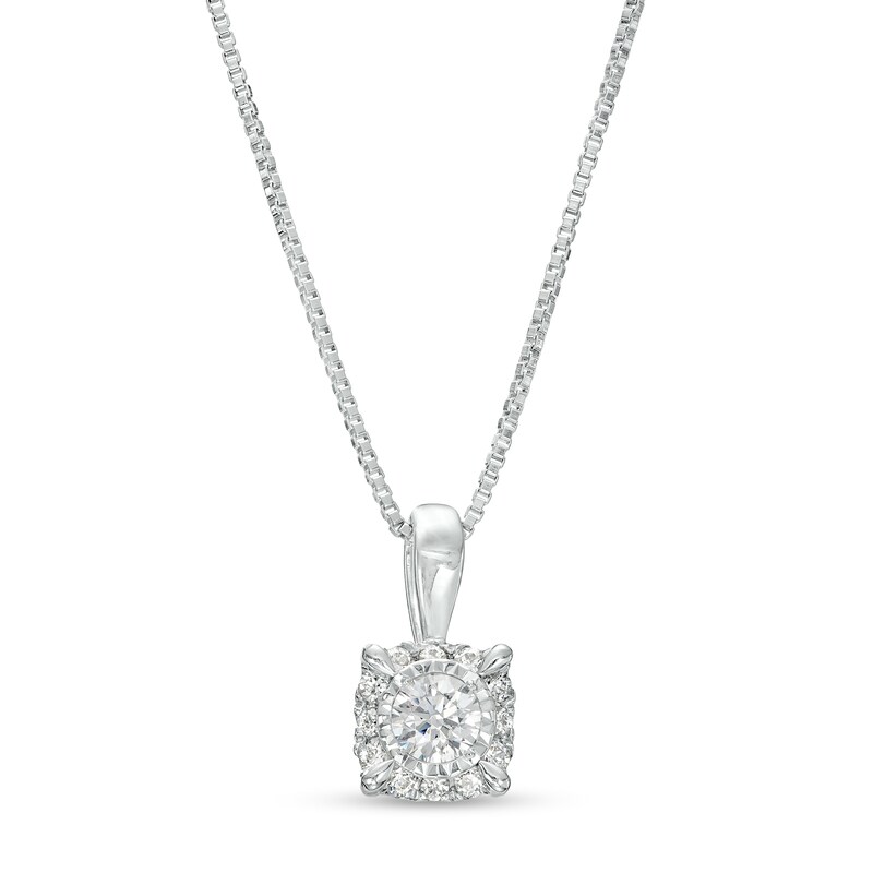 Main Image 1 of 1/2 CT. T.W. Diamond Frame Pendant in 10K White Gold