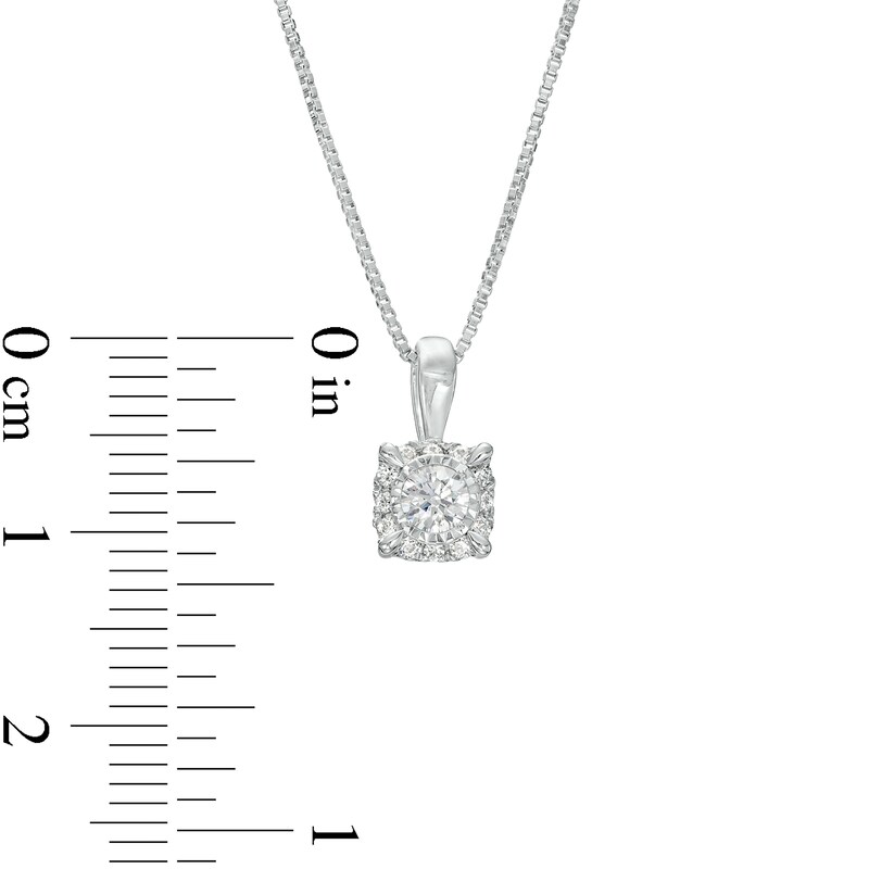 Main Image 2 of 1/2 CT. T.W. Diamond Frame Pendant in 10K White Gold