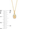 Thumbnail Image 3 of Oval Opal and White Lab-Created Sapphire Frame Pendant in 10K Gold