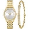 Thumbnail Image 2 of Ladies' Caravelle by Bulova Crystal Accent Gold-Tone Watch and Bracelet Box Set (Model: 44X101)