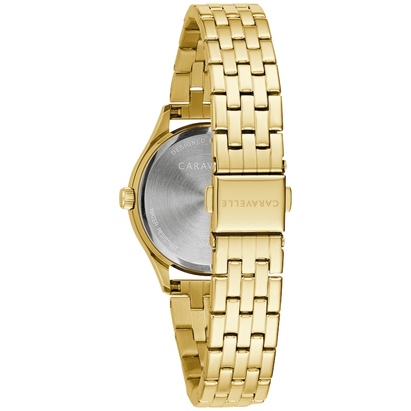 Main Image 5 of Ladies' Caravelle by Bulova Crystal Accent Gold-Tone Watch and Bracelet Box Set (Model: 44X101)