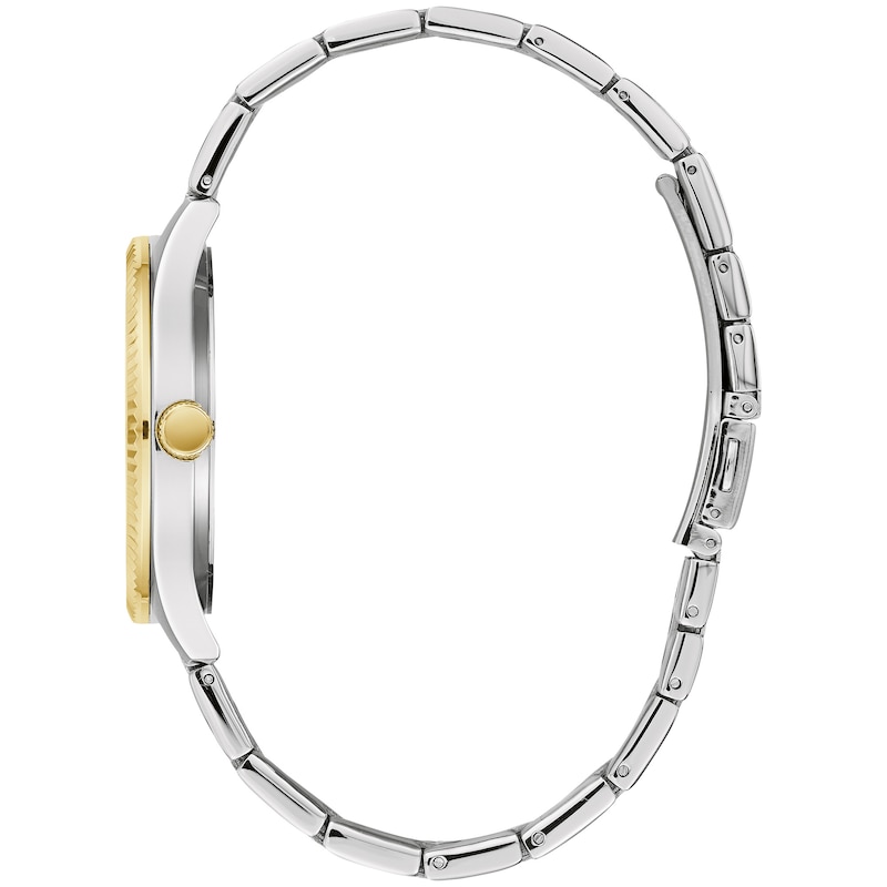 Main Image 4 of Men's Caravelle by Bulova Two-Tone Watch with Black Dial and Bracelet Box Set (Model: 45K000)