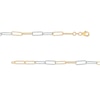 Thumbnail Image 2 of Oro Diamante™ 2.7mm Alternating Diamond-Cut Paper-Clip Chain Bracelet in Solid 14K Two-Tone Gold – 7.25"