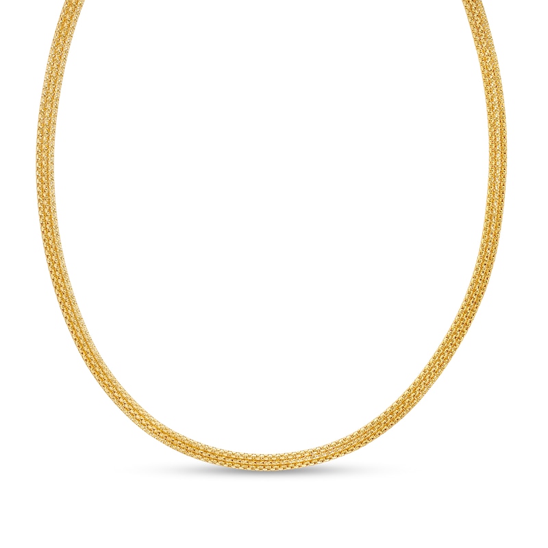 Main Image 1 of Oro Diamante™ 4.5mm Diamond-Cut Mesh Chain Necklace in Solid 14K Gold – 17.75"