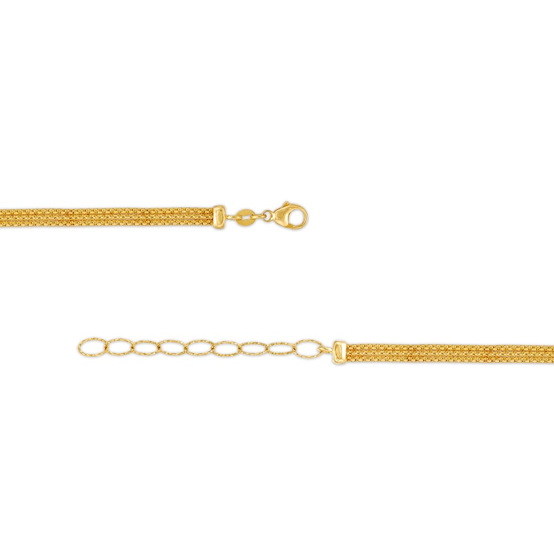 Main Image 3 of Oro Diamante™ 4.5mm Diamond-Cut Mesh Chain Necklace in Solid 14K Gold – 17.75"