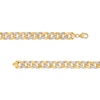 Thumbnail Image 3 of Oro Diamante™ Diamond-Cut 8.2mm Cuban Curb Chain Bracelet in Hollow 14K Two-Tone Gold – 8.5"