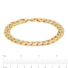Thumbnail Image 4 of Oro Diamante™ Diamond-Cut 8.2mm Cuban Curb Chain Bracelet in Hollow 14K Two-Tone Gold – 8.5"