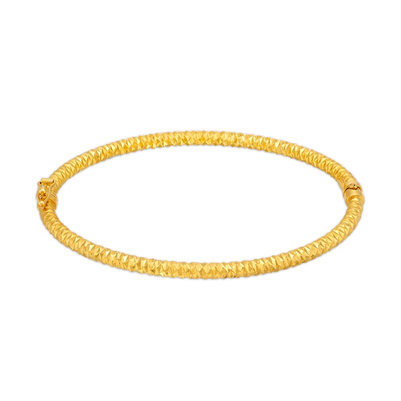 Oro Diamante™ 4.0mm Diamond-Cut Bangle in Hollow 14K Gold