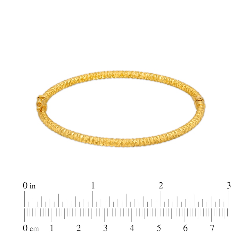 Main Image 3 of Oro Diamante™ 4.0mm Diamond-Cut Bangle in Hollow 14K Gold