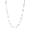 Thumbnail Image 0 of Oro Diamante™ 2.7mm Alternating Diamond-Cut Paper-Clip Chain Necklace in Solid 14K Two-Tone Gold - 18"