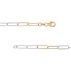 Thumbnail Image 2 of Oro Diamante™ 2.7mm Alternating Diamond-Cut Paper-Clip Chain Necklace in Solid 14K Two-Tone Gold - 18"