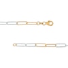 Thumbnail Image 3 of Oro Diamante™ 2.7mm Alternating Diamond-Cut Paper-Clip Chain Necklace in Solid 14K Two-Tone Gold - 18"