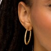 Thumbnail Image 2 of Oro Diamante™ 30.0mm Diamond-Cut Open Tube Hoop Earrings in 14K Gold