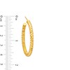Thumbnail Image 3 of Oro Diamante™ 30.0mm Diamond-Cut Open Tube Hoop Earrings in 14K Gold
