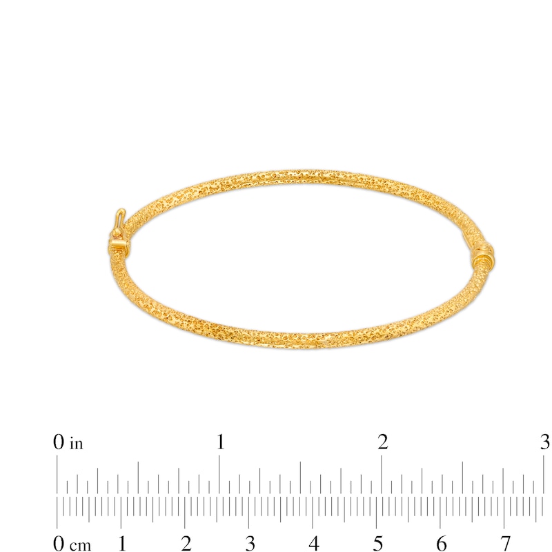 Main Image 3 of Italian Brilliance™ 2.5mm Diamond-Cut Glitter Bangle in Hollow 14K Gold