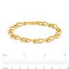 Thumbnail Image 4 of Oro Diamante™ 2.0mm Diamond-Cut Link Chain Bracelet in Hollow 14K Gold – 7.25"