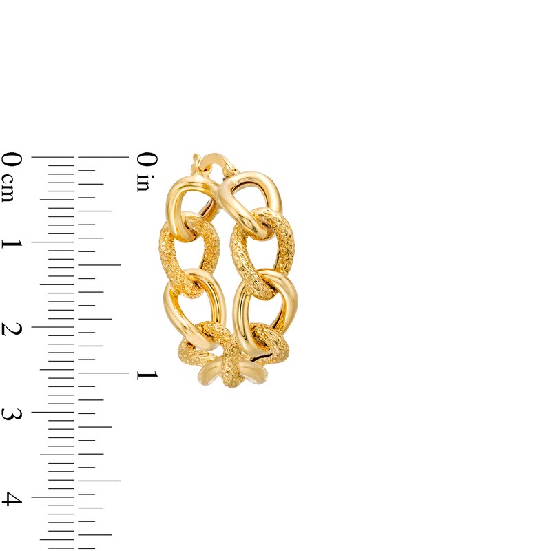 Main Image 3 of Oro Diamante™ 20.0mm Diamond-Cut Glitter Twist Hoop Earrings in 14K Gold