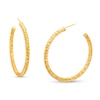 Thumbnail Image 0 of Oro Diamante™ 40.0mm Diamond-Cut Open Tube Hoop Earrings in 14K Gold