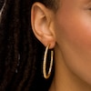 Thumbnail Image 1 of Oro Diamante™ 40.0mm Diamond-Cut Open Tube Hoop Earrings in 14K Gold