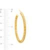 Thumbnail Image 3 of Oro Diamante™ 40.0mm Diamond-Cut Open Tube Hoop Earrings in 14K Gold