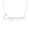 Thumbnail Image 1 of 1/10 CT. T.W. Diamond "Capricorn" Script Necklace in Sterling Silver