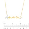 Thumbnail Image 3 of 1/6 CT. T.W. Diamond "Aquarius" Script Necklace in Sterling Silver with 14K Gold Plate