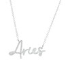 Thumbnail Image 1 of 1/6 CT. T.W. Diamond "Aries" Script Necklace in Sterling Silver