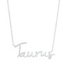 Thumbnail Image 1 of 1/8 CT. T.W. Diamond "Taurus" Script Necklace in Sterling Silver